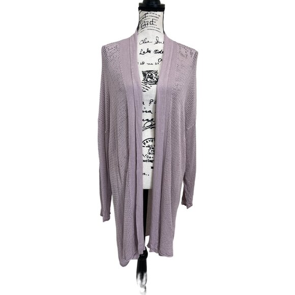Bitte Kai Rand Open Knit Cardigan Long Women’s Size L/XL Lavender - Picture 1 of 7
